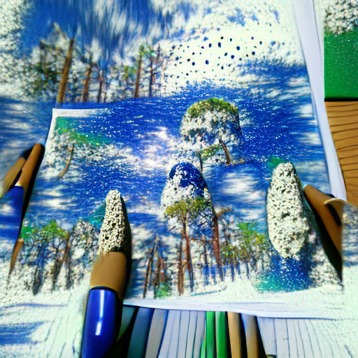 a beautiful forest with blue sky (VQGAN-CLIP)