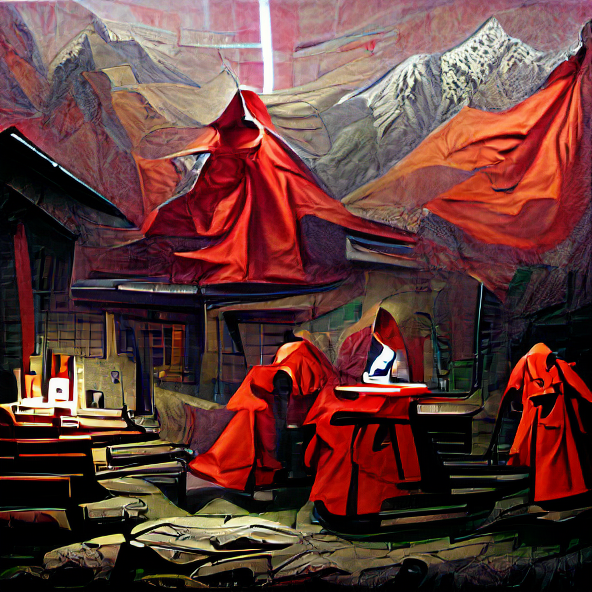 red robes | monks in the mountains